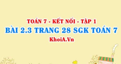 Bài 2.3 trang 28 SGK Toán 7 tập 1 Kết nối tri thức